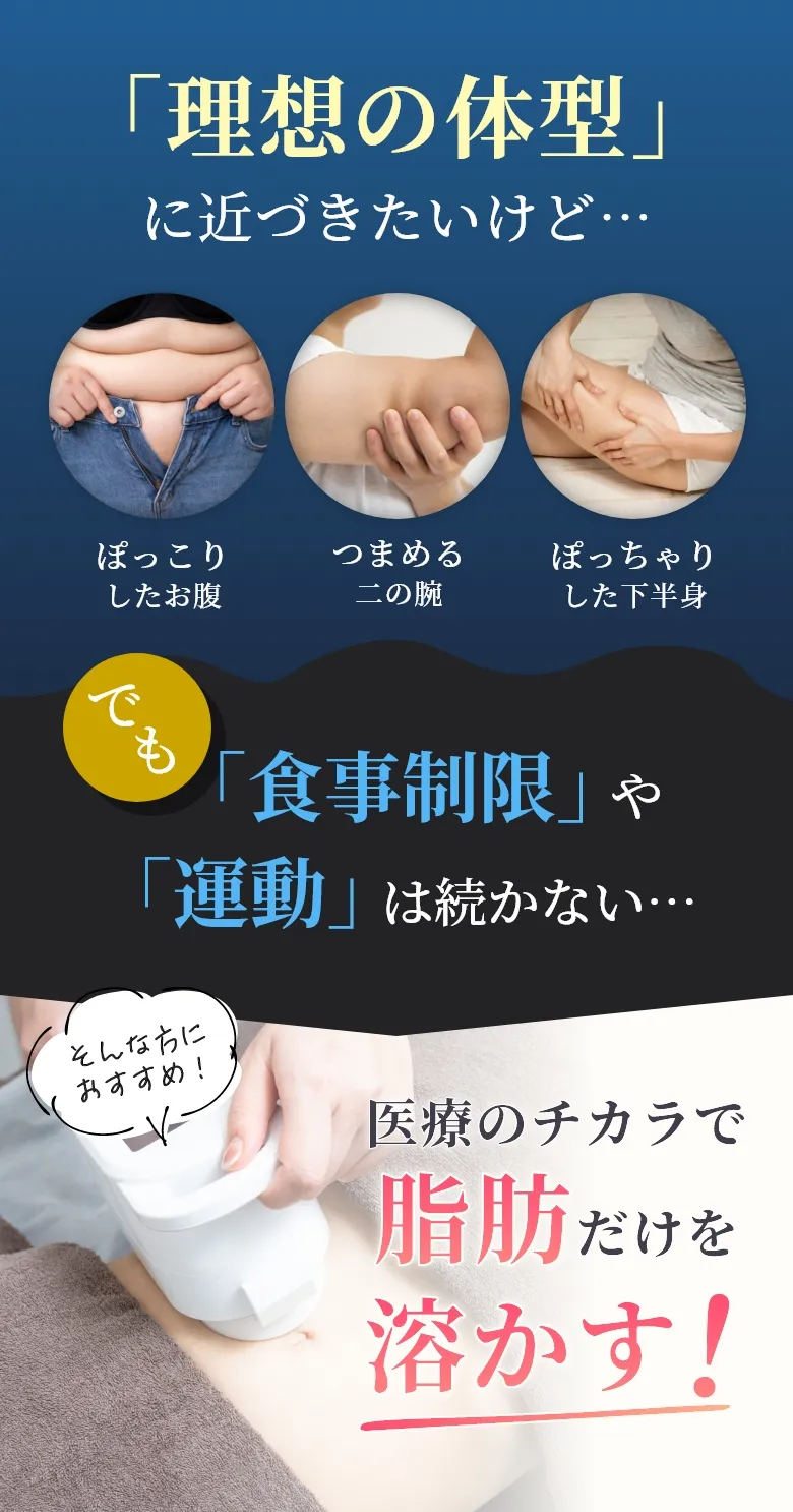 理想の体型に近づきたい,でも「食事制限」や「運動」は続かない⋯